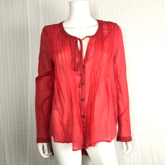 Free People Tops - Free People Oversized Swing Button Up Blouse Small